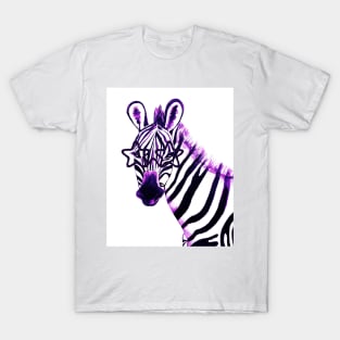 Neon zebra with star glasses T-Shirt